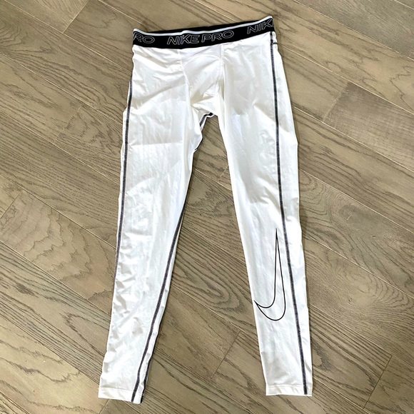 Nike Other - Nike Pro Compression Pants White Tights